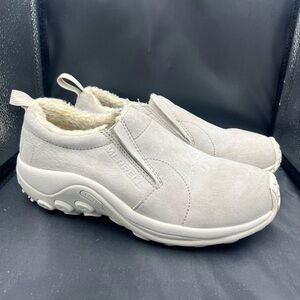 Merrell Light Gray Fleece-Lined Slip-Ons